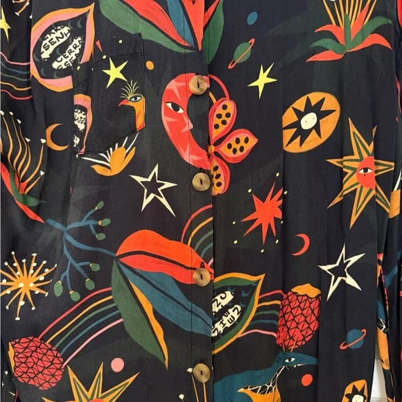 Farm Rio Longline Buttondown Dress Size XS - Picture 7 of 7